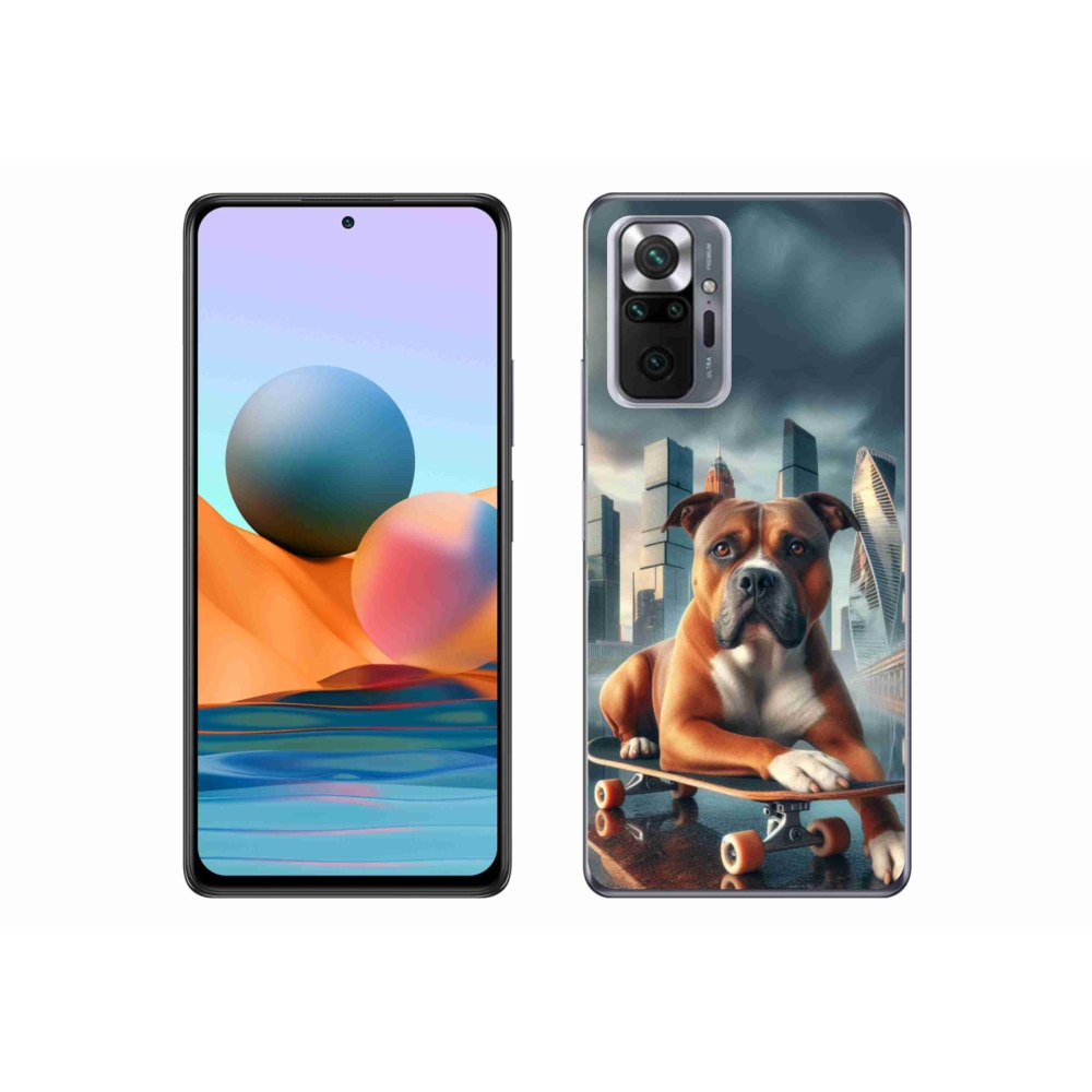 Gél borítás mmCase a Xiaomi Redmi Note 10 Pro számára - kutya gördeszkán