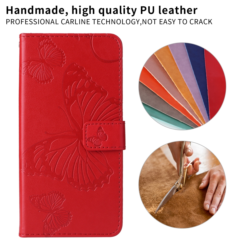 Nagy pillangó könyv tok a Xiaomi Redmi 15C 4G/5G (173mm) - piros