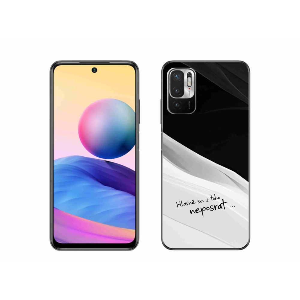 Gél borító mmCase a Xiaomi Redmi Note 10 5G-hez - vicces szöveg 13 fehér és fekete háttérrel
