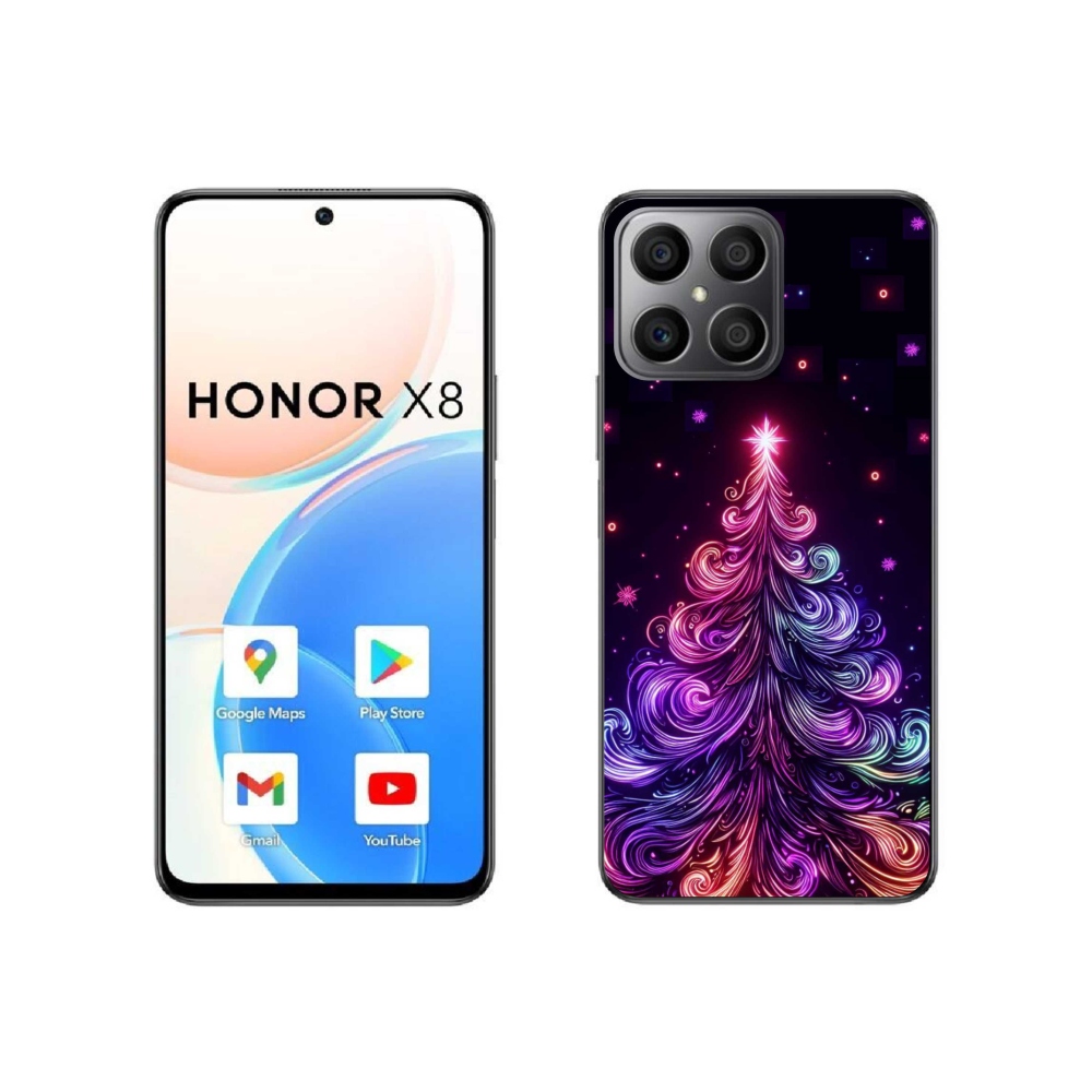 Gél borítás mmCase a Honor X8 4G-hez - neon karácsonyfa 1