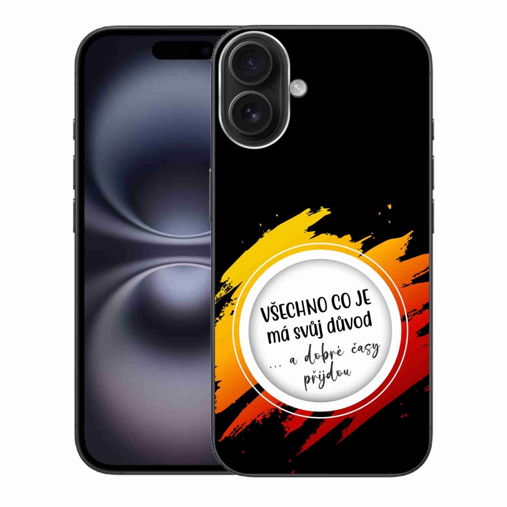 Zselés borítás mmCase iPhone 16 Plus készülékhez - idézet 3 fekete háttér