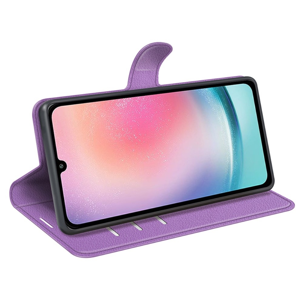 Litchi könyv tok Samsung Galaxy A25 5G - lila