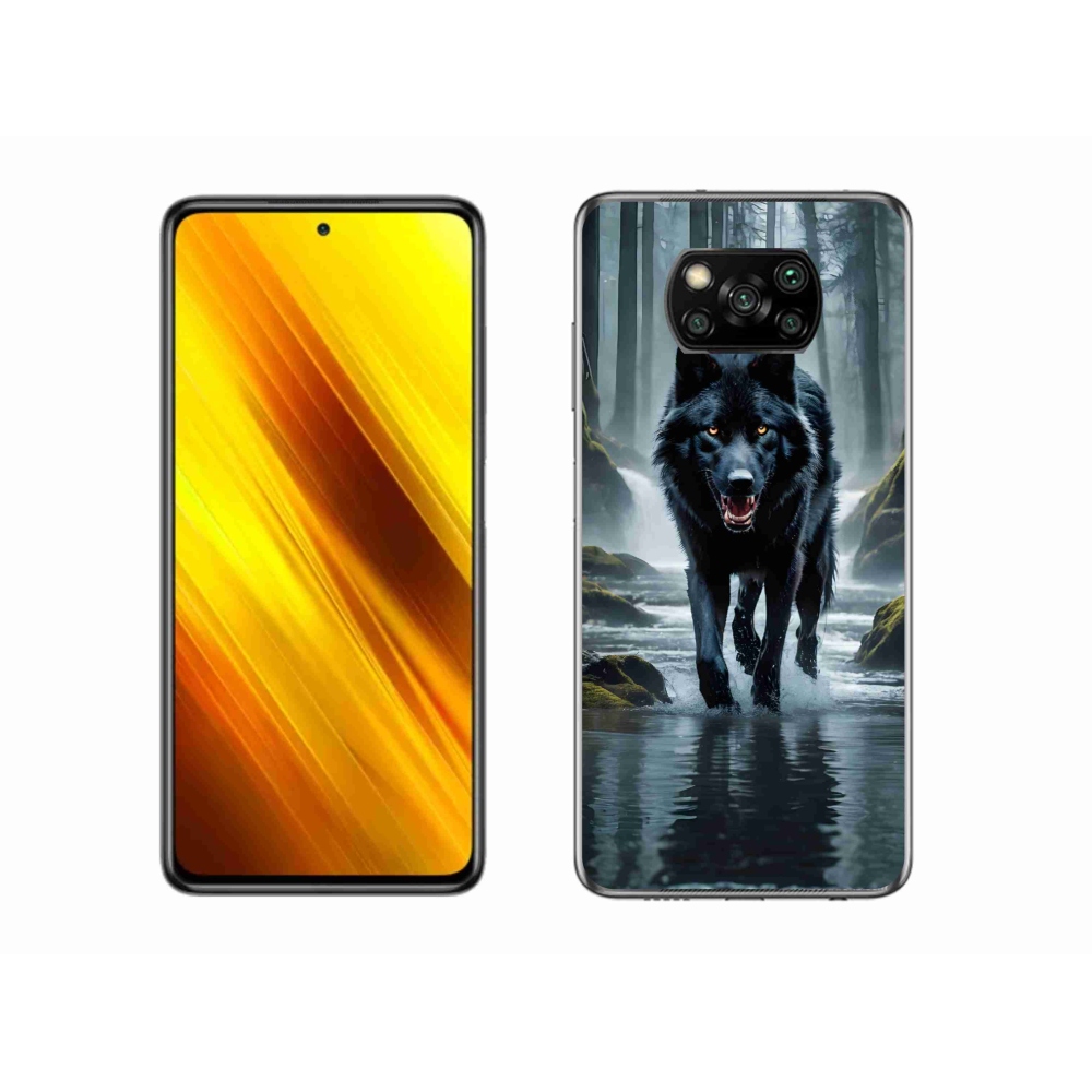 Gél borítás mmCase a Xiaomi Poco X3 Pro számára - fekete farkas