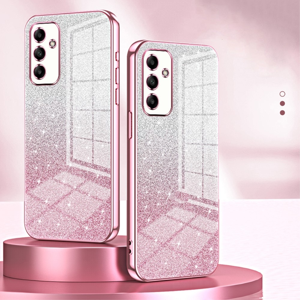 Vágott zselés csillogó tok Samsung Galaxy A05s készülékhez - rózsaszín