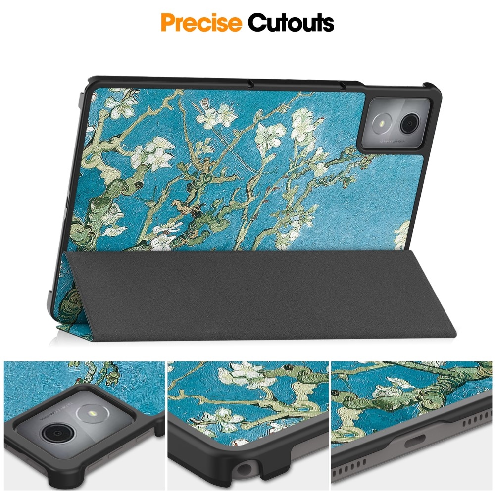 Patte intelligens záró tok Lenovo Tab K11 Plushoz - fehér virágok