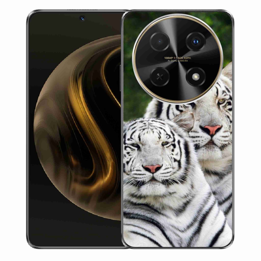 Gél tok mmCase a Huawei Nova 12i készülékhez - fehér tigrisek
