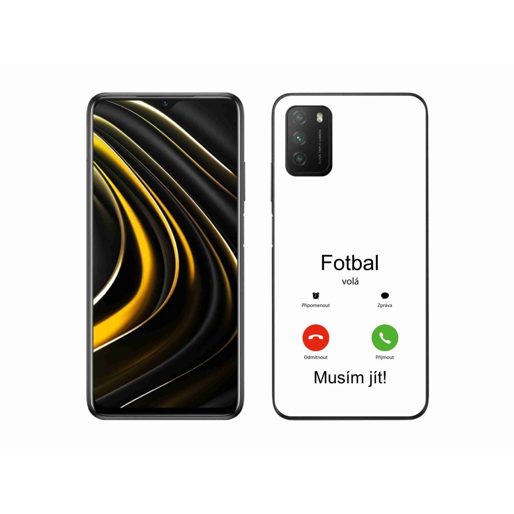 Gél borító mmCase a Xiaomi Poco M3-on - futball hívások fehér háttérrel