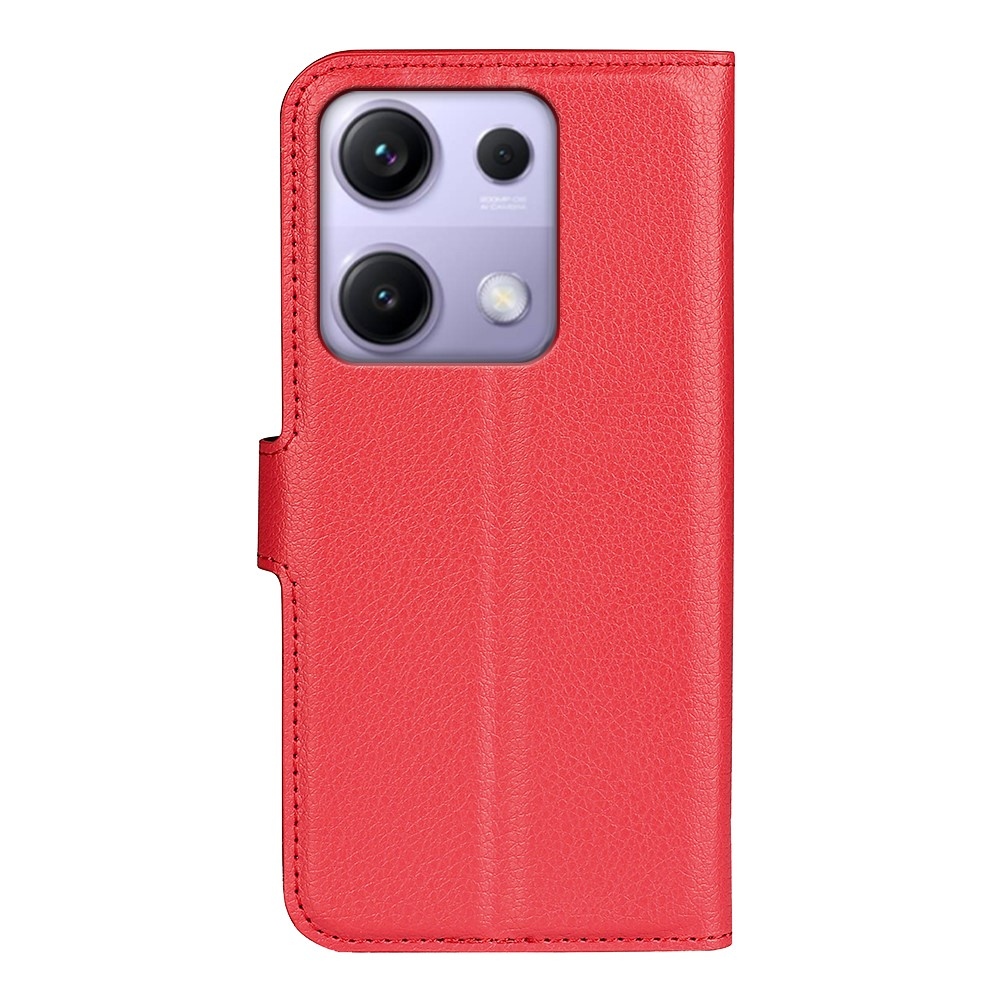 Litchi könyv tok Xiaomi Redmi Note 14S-hez - piros