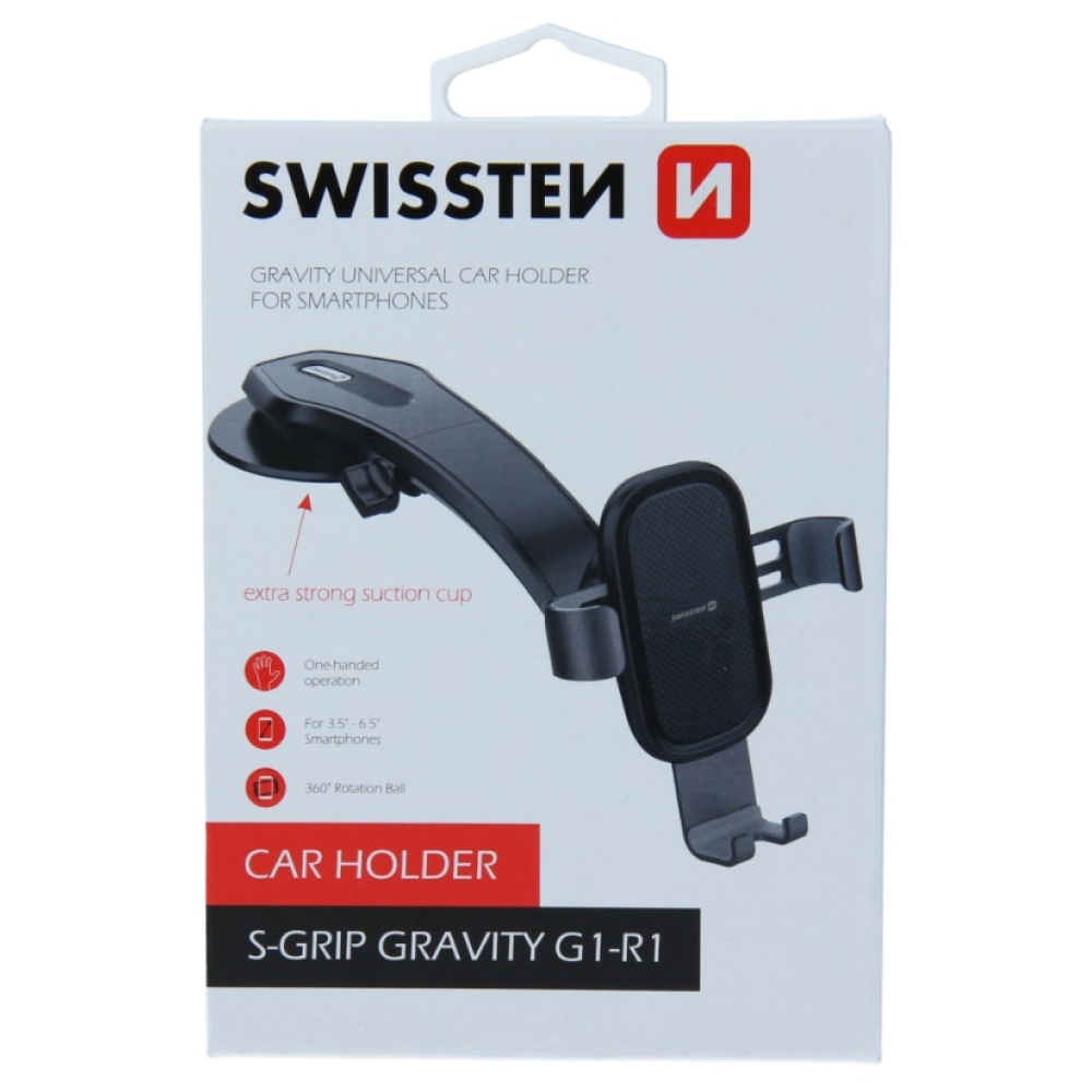 Swissten S-GRIP G1-R1 mobiltelefontartó műszerfalra - fekete színben