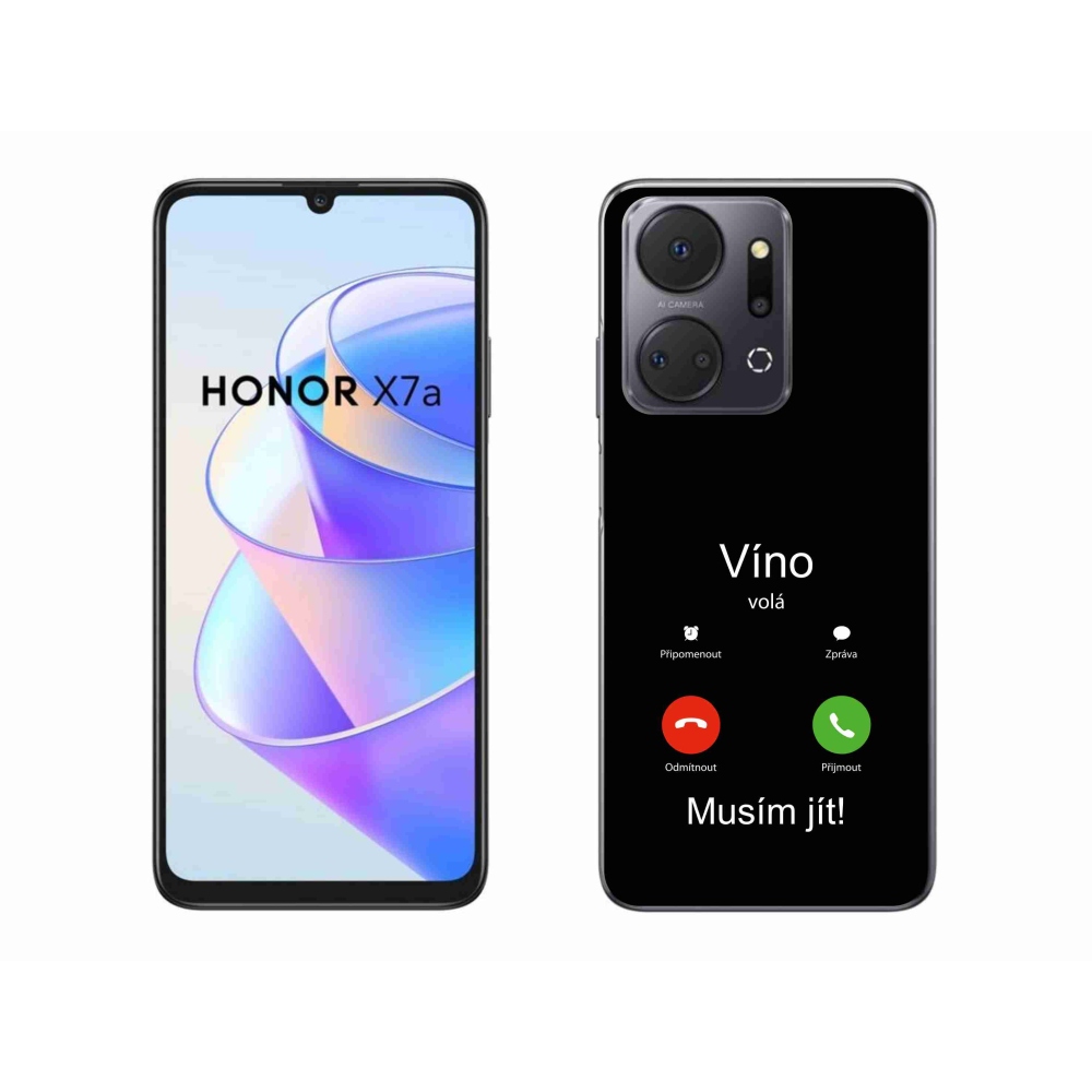 Gél borító mmCase a Honor X7a készülékhez - bor hívja fekete háttérrel