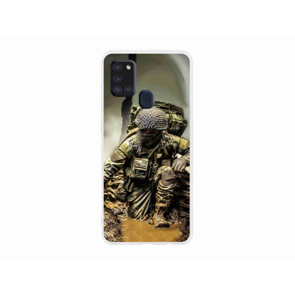 Zselés borítás mmCase Samsung Galaxy A21s készülékhez - katona