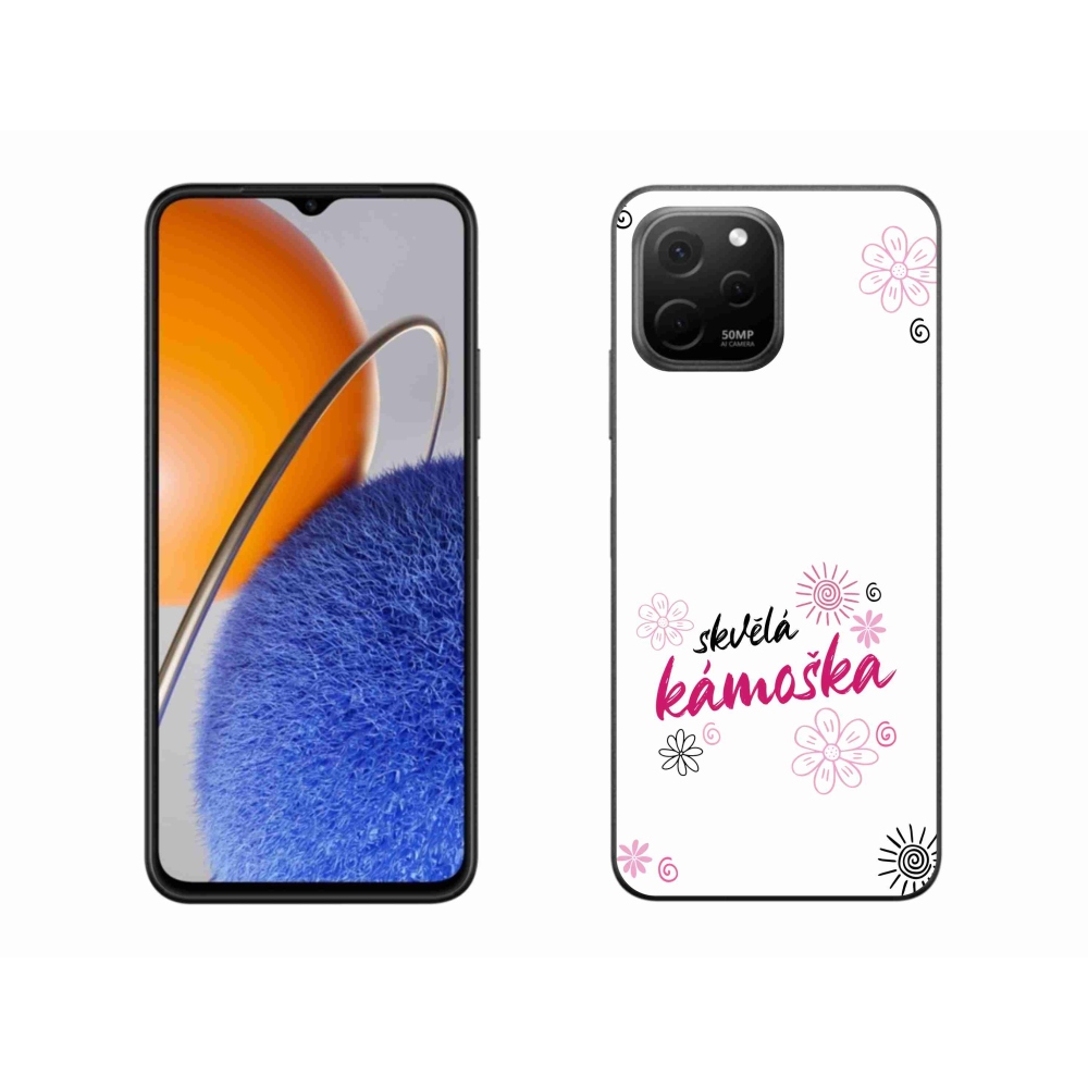 Gél borító mmCase a Huawei Nova Y61 - nagyszerű haver fehér háttérrel