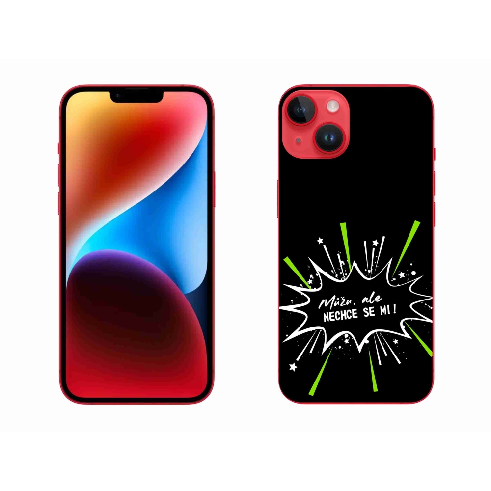 Gél borítás mmCase iPhone 14 Plus készülékhez - vicces szöveg 11 fekete háttér