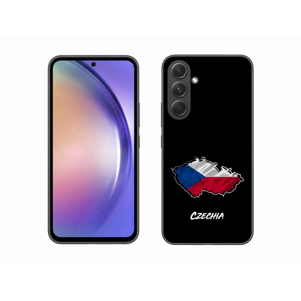 Gél védőhuzat mmCase Samsung Galaxy A54 5G - Csehország fekete háttérrel