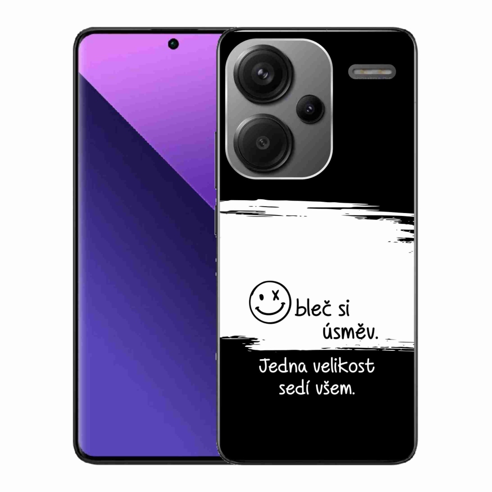 Gél borító mmCase a Xiaomi Redmi Note 13 Pro+ 5G számára - vicces szöveg 8 fekete és fehér háttérrel