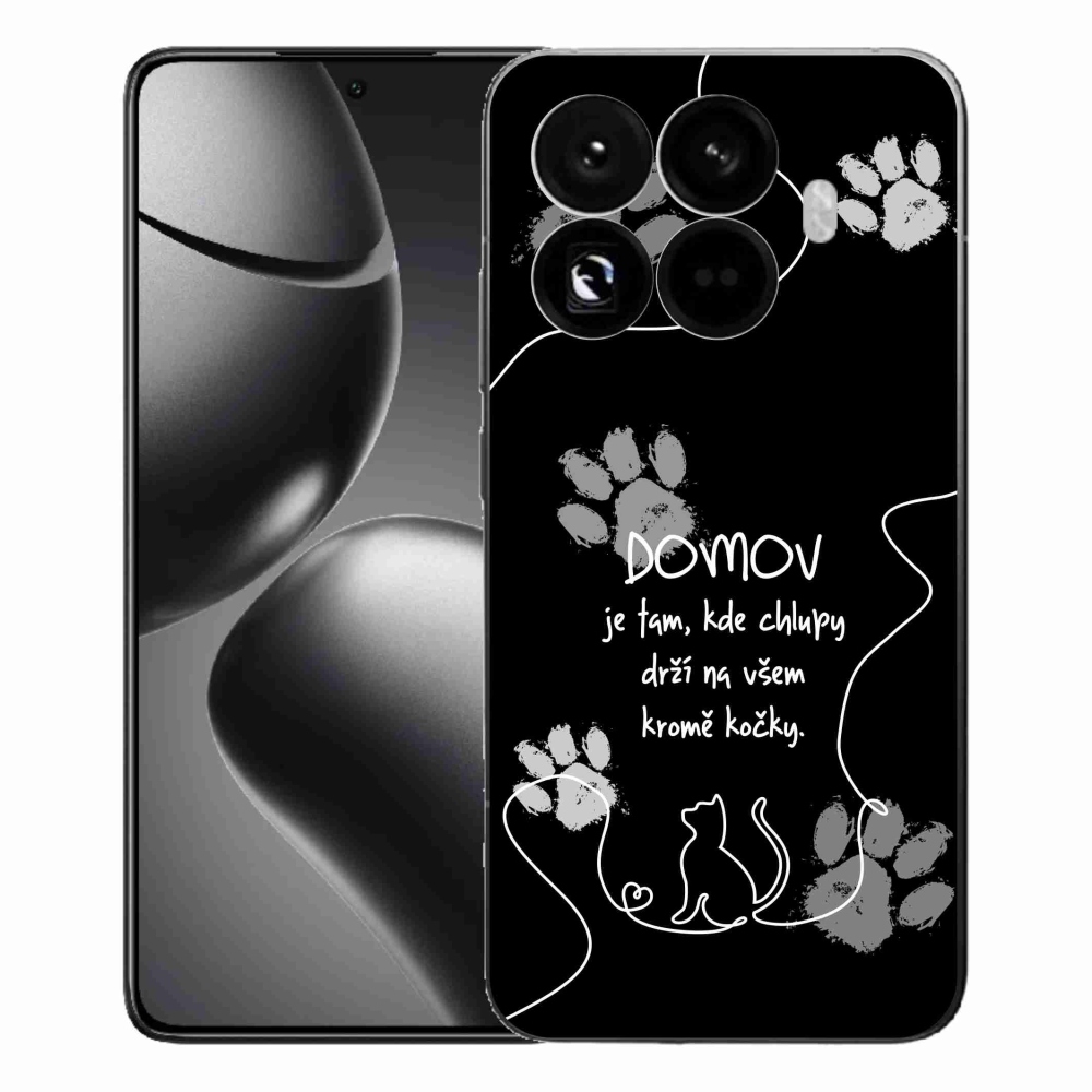Gél borítás mmCase a Xiaomi 15T Pro számára - macska motívum fekete háttérrel