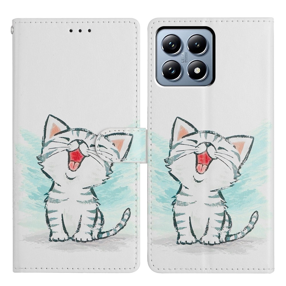 Biztonságos könyv tok a Xiaomi 15T Pro-hoz - rajzfilm cica