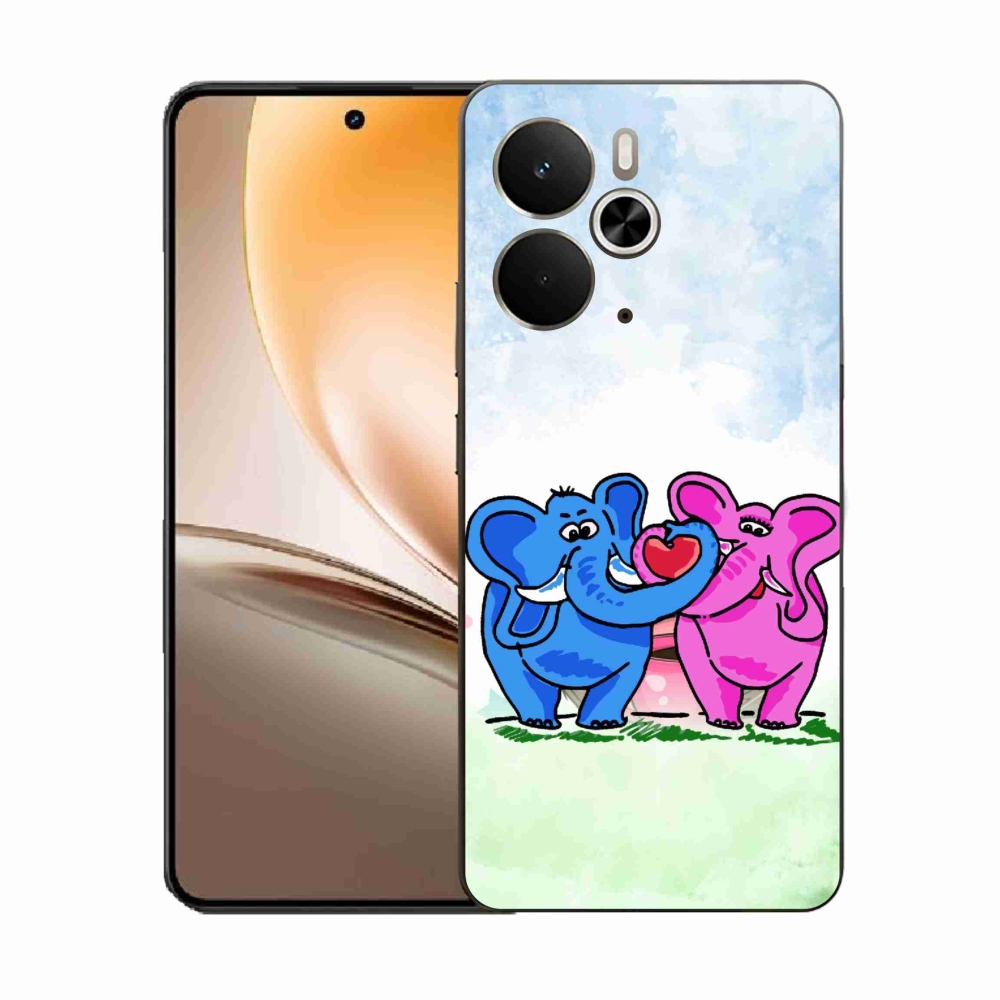 Gél borítás mmCase a Realme 14 5G-hez - szerelmes elefántok
