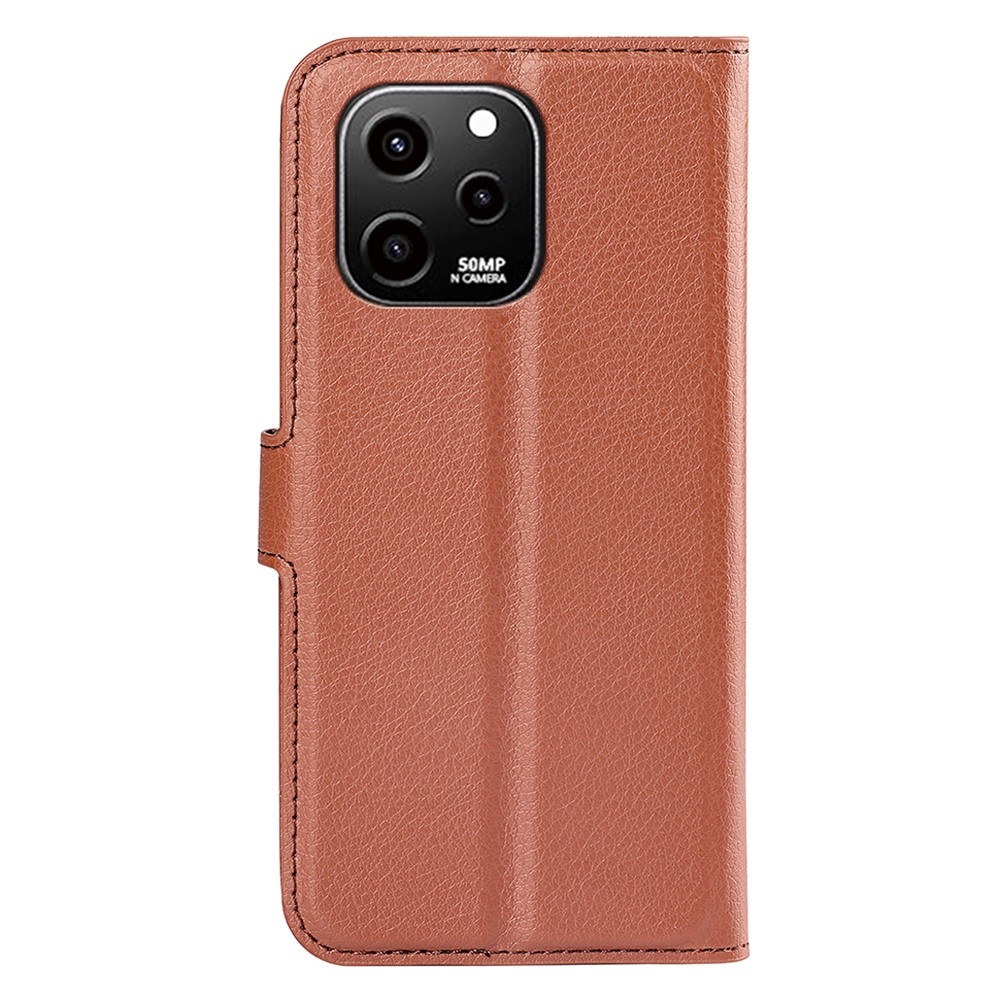 Litchi könyv tok Huawei Nova Y61-hez - barna