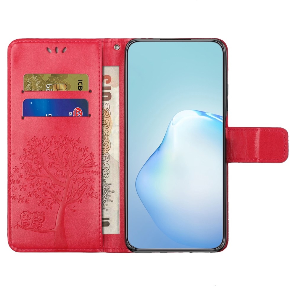 Fás könyv tok Samsung Galaxy S24+/S25+ készülékhez - piros