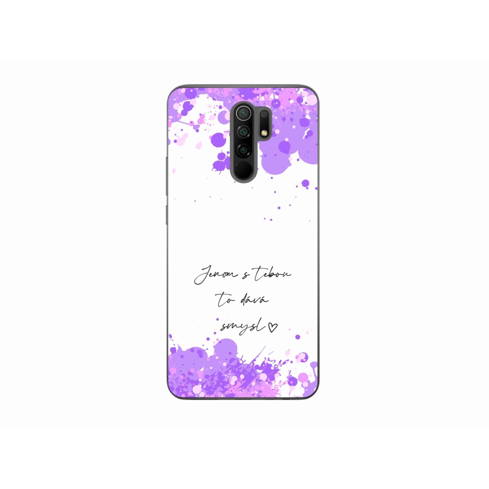 Gél borító mmCase a Xiaomi Redmi 9-hez - szerelmes szöveg fehér háttérrel