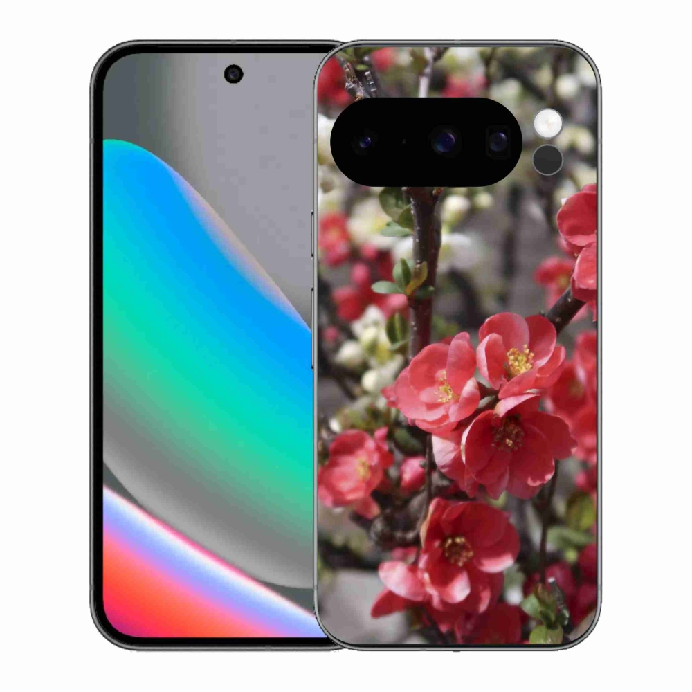Zselés borítás mmCase a Google Pixel 10 Pro számára - piros virágok