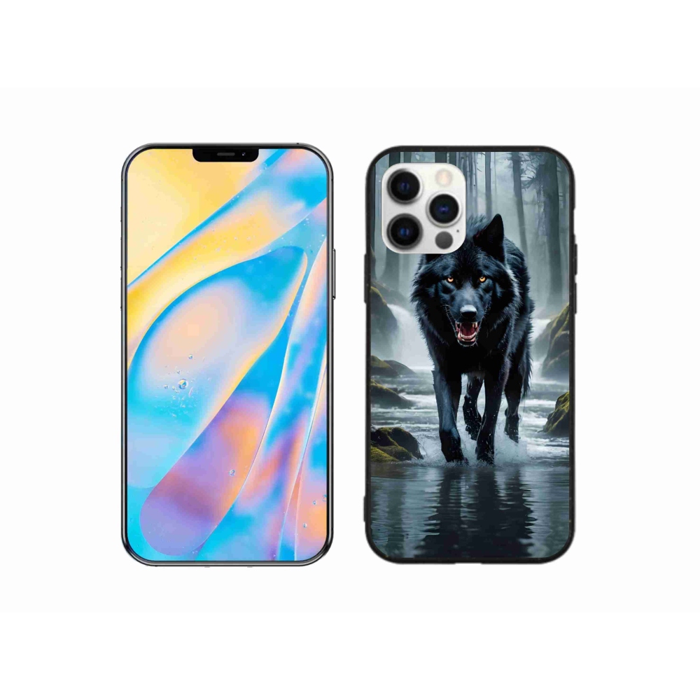 Zselés borítás mmCase iPhone 12 készülékhez - fekete farkas