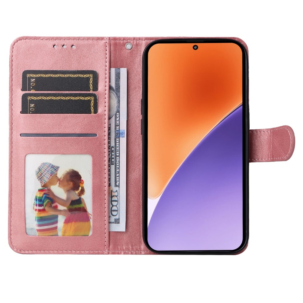 Vérrögök könyv tok Xiaomi 15 - rózsaszín