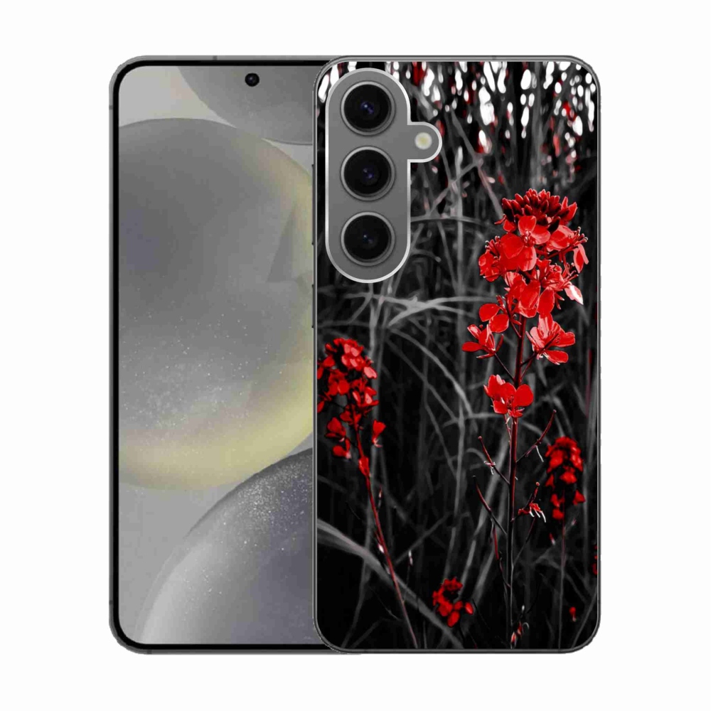 Zselés borítás mmCase Samsung Galaxy S24 - piros növényhez