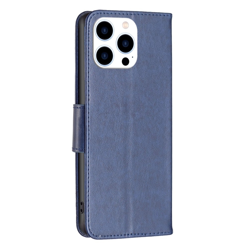 Pillangó könyv tok iPhone 16 Pro készülékhez - sötétkék