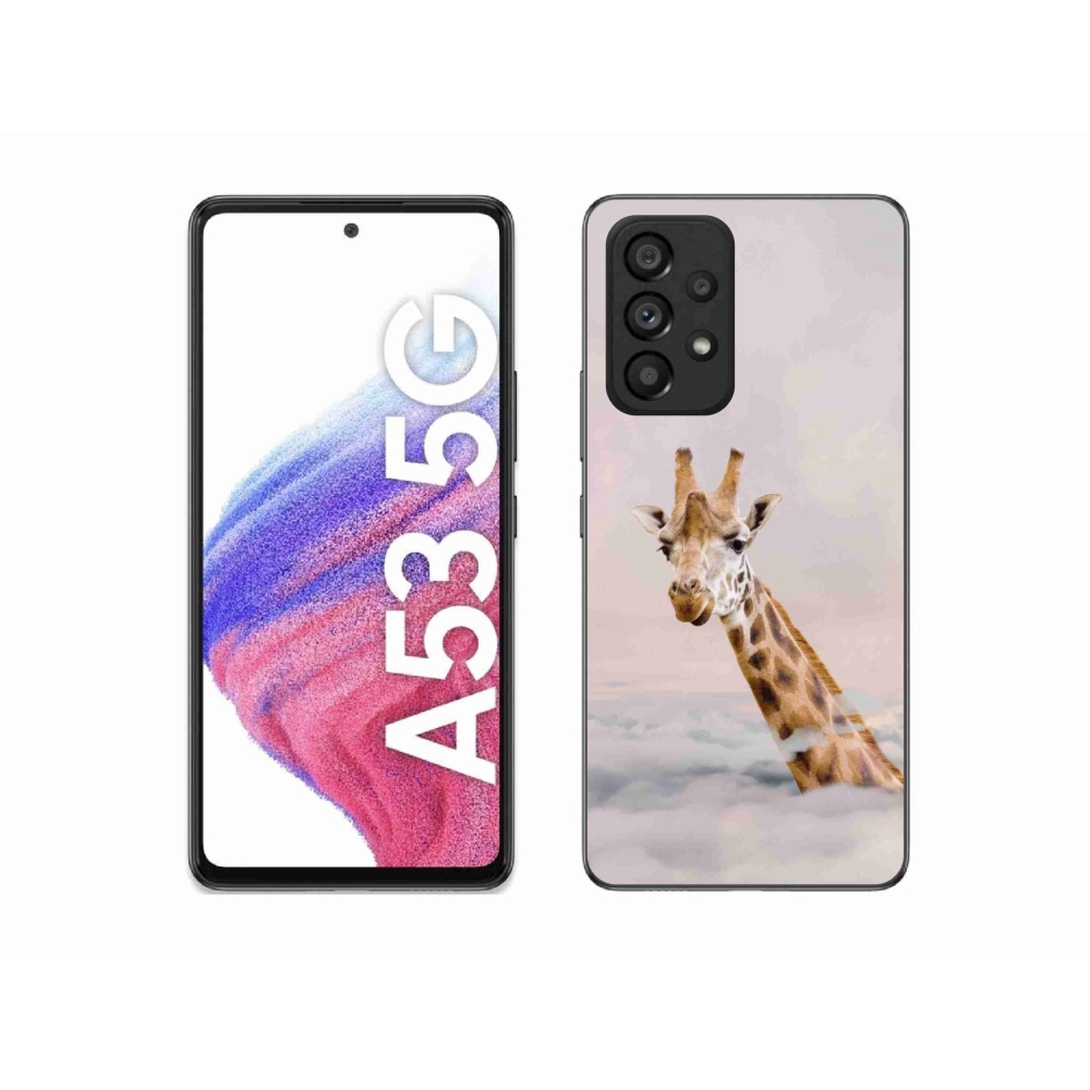 Zselés borítás mmCase Samsung Galaxy A53 5G - zsiráf a felhők között