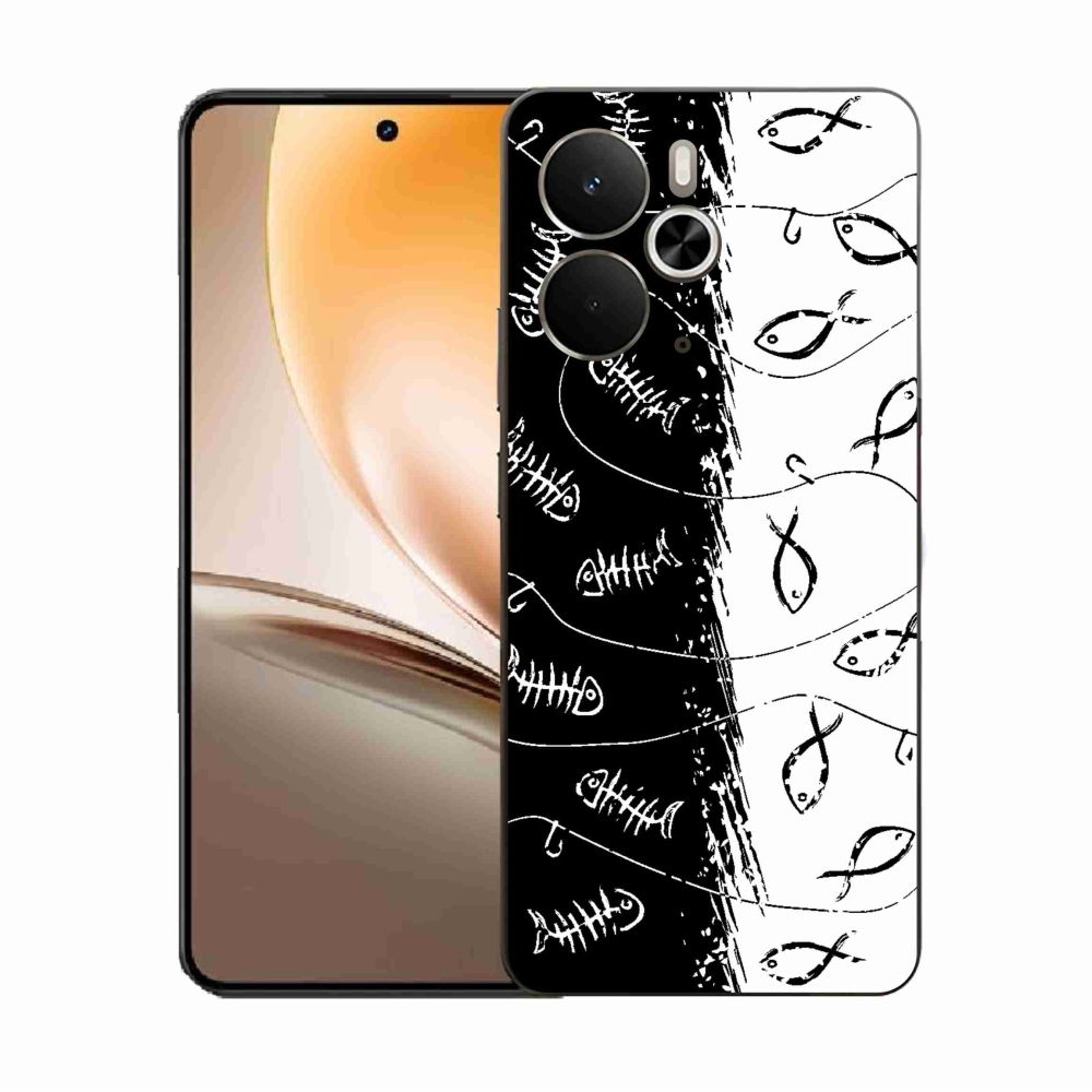 Gél borító mmCase a Realme 14 5G készülékhez - csontvázak és halak