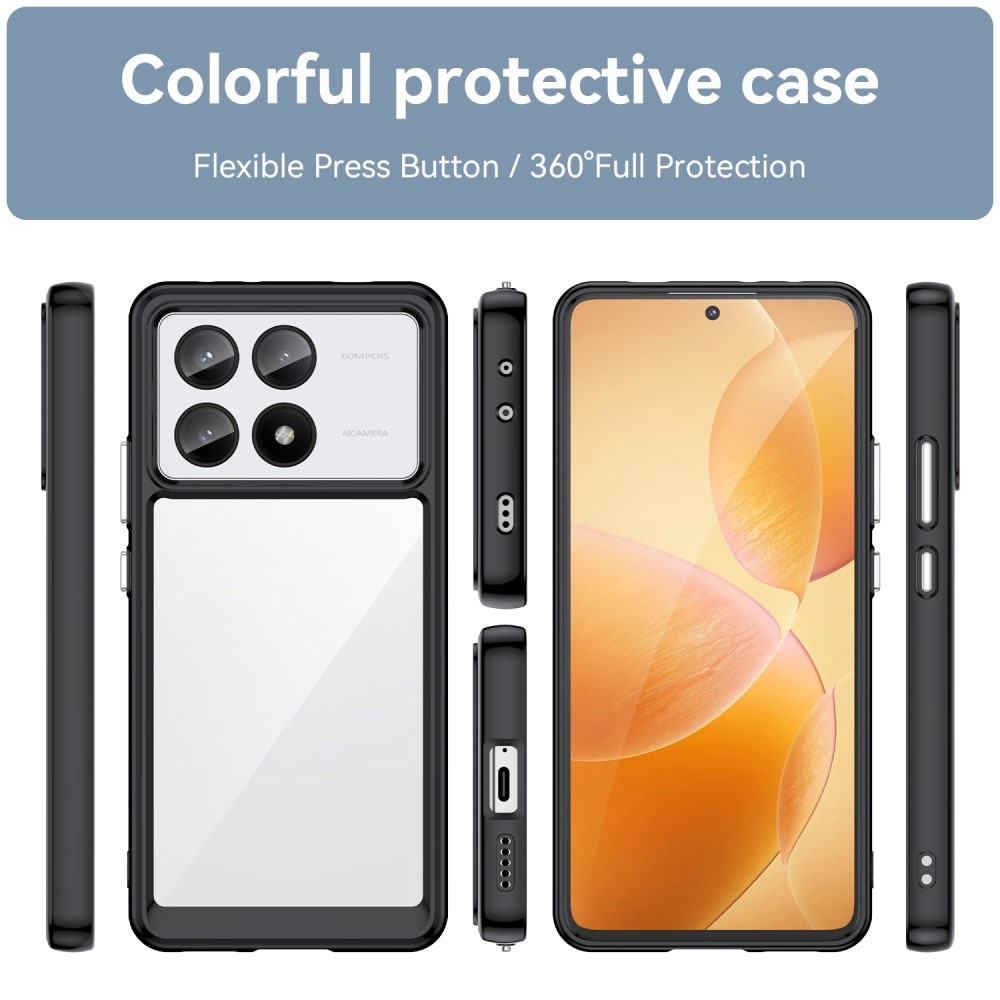 Gél tok fix hátlappal a Xiaomi Poco X6 Pro 5G készülékhez - fekete