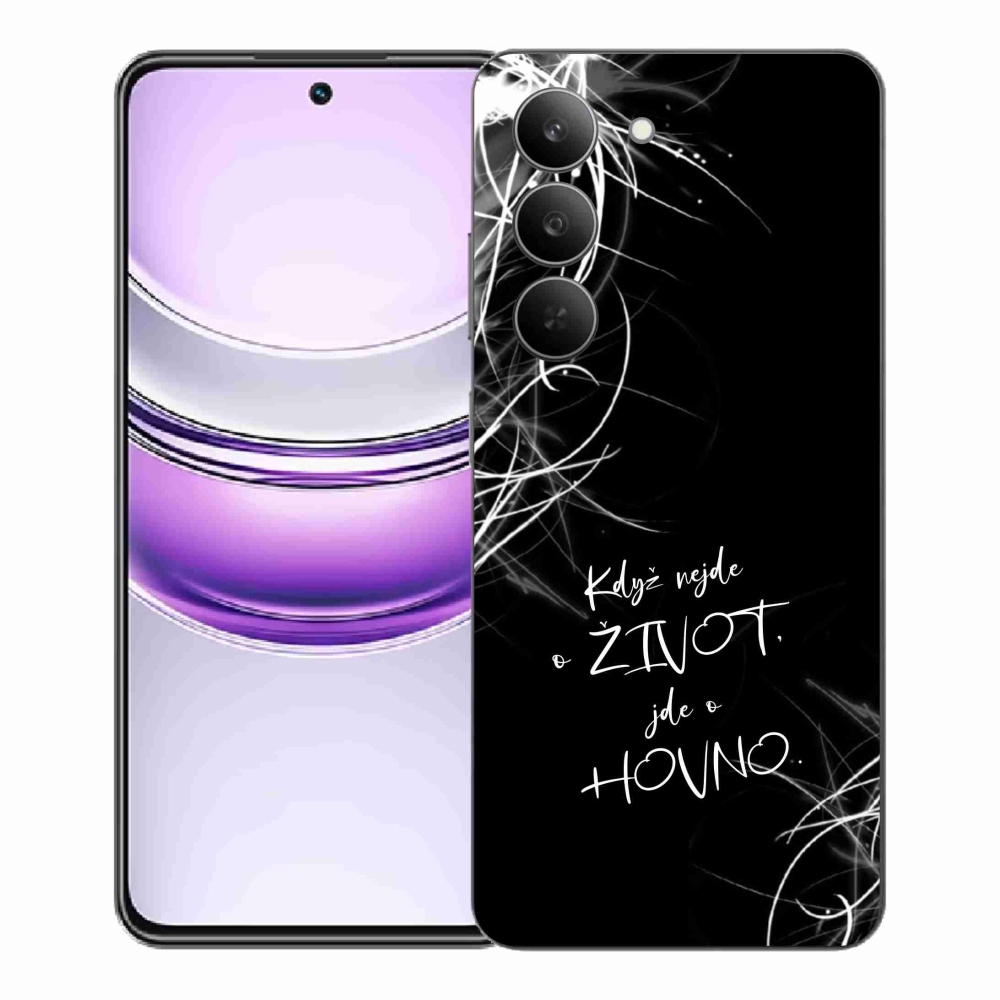 Gél borító mmCase a Realme 14x 5G készülékhez - vicces szöveg 16 fekete háttér