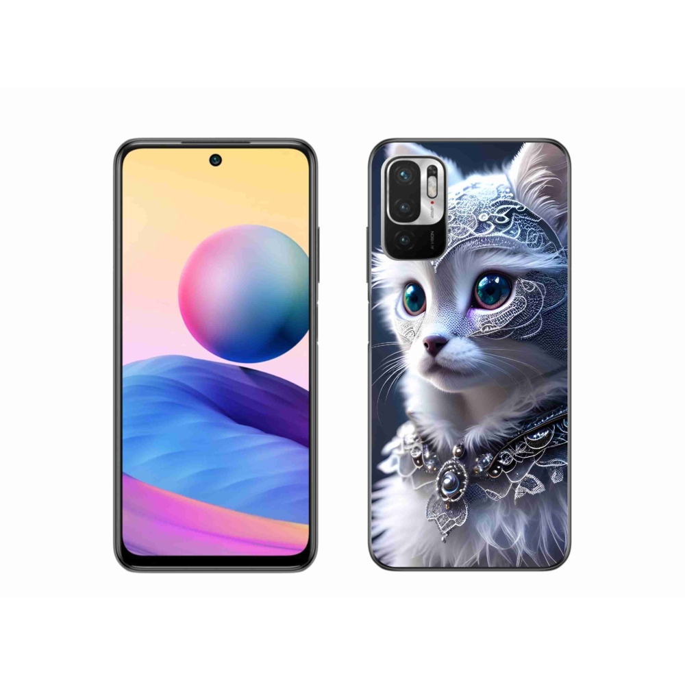 Gél borítás mmCase a Xiaomi Redmi Note 10 5G-hez - fehér macska