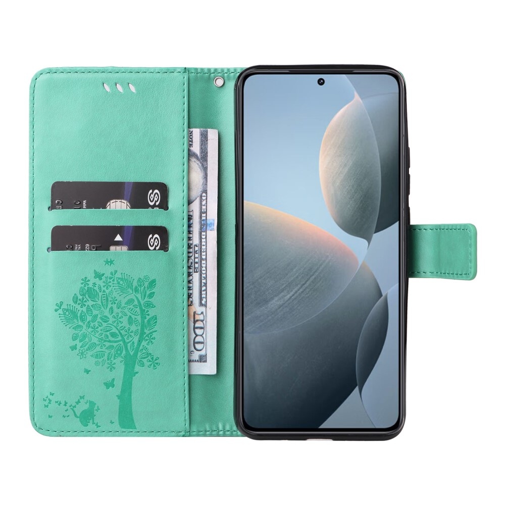 Fák könyve tok Xiaomi 14T - teal - teal - kék színű