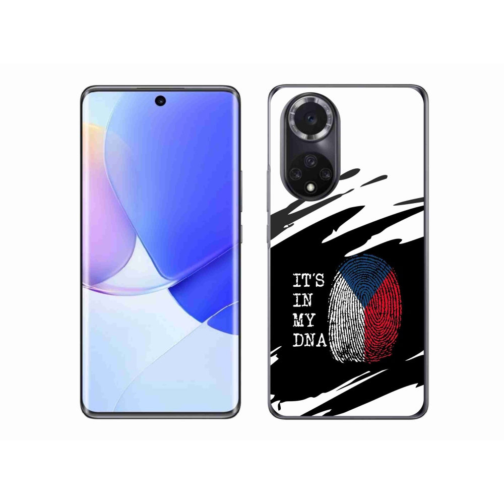Gél borító mmCase a Huawei Nova 9 - zászló ujjlenyomat fekete és fehér háttérrel