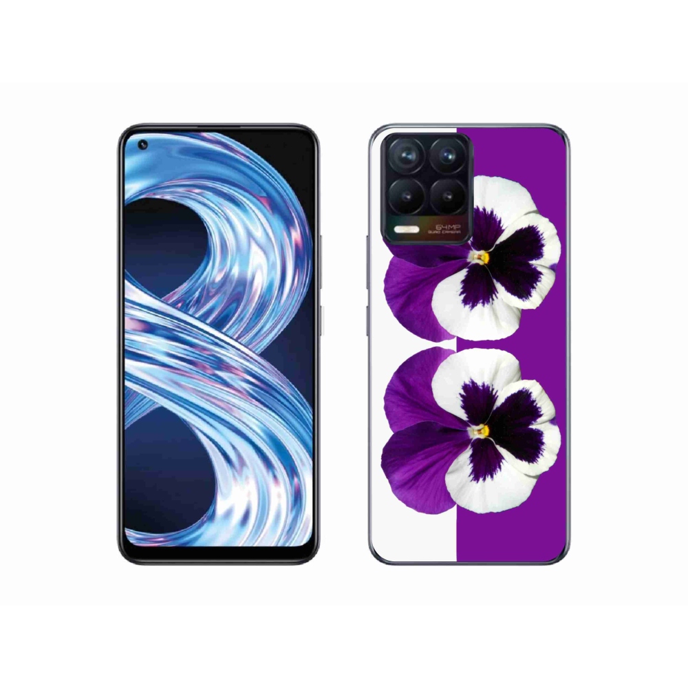 Gél borítás mmCase a Realme 8 Pro-hoz - lila és fehér virág