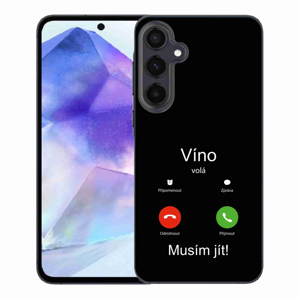 Gél borítás mmCase Samsung Galaxy A55 5G - bor hívja fekete háttérrel