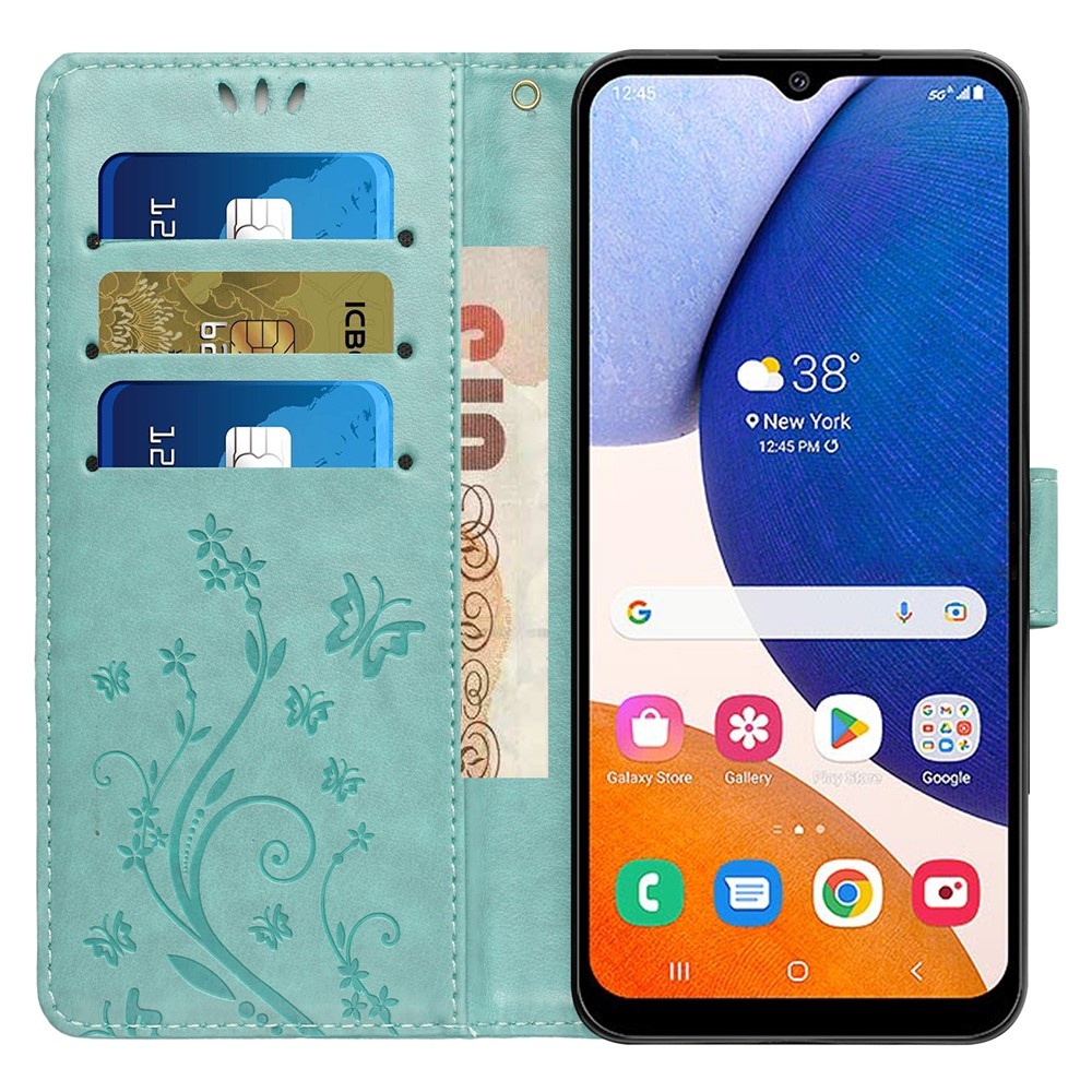 Virágok könyve tok Samsung Galaxy S23 FE készülékhez - kékeszöld színű