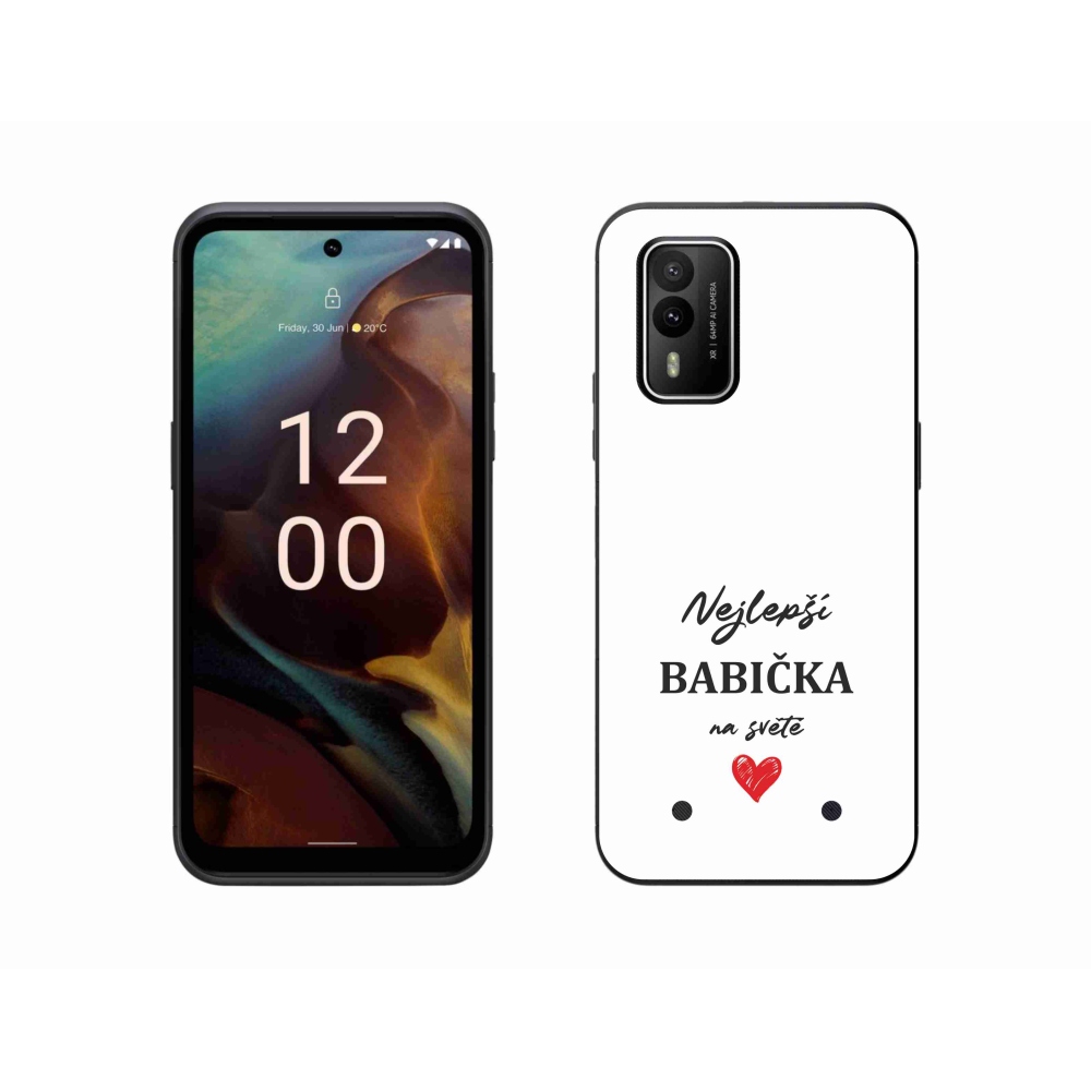 Gél borítás mmCase a Nokia XR21 készülékhez - Best Grandma 1 fehér háttér