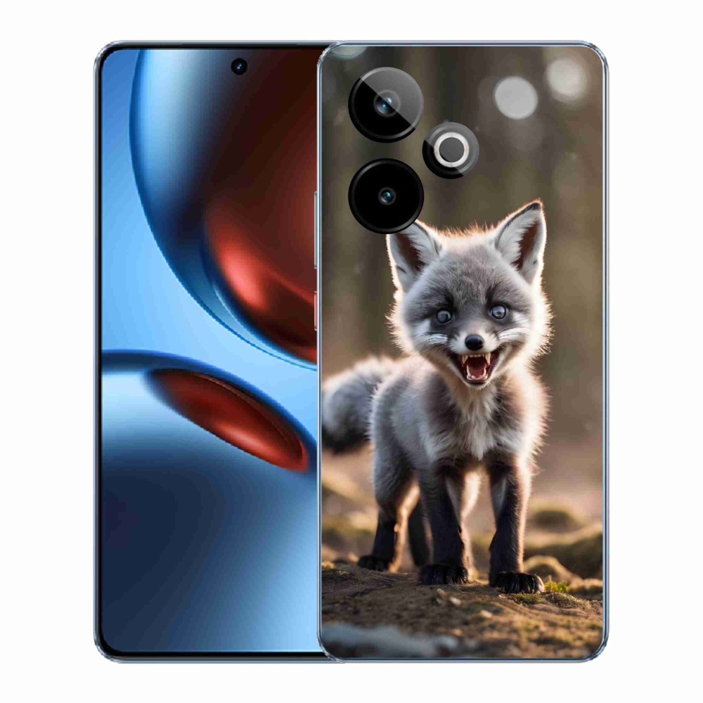 Rugalmas zselés tok mmCase képpel a Realme GT 7 5G/GT 7T 5G - angry fox számára