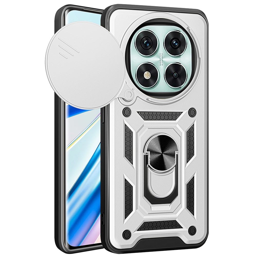 Gyűrűálló borítás a Xiaomi Redmi Note 14 Pro 5G/Poco X7 5G készülékhez - ezüst színű