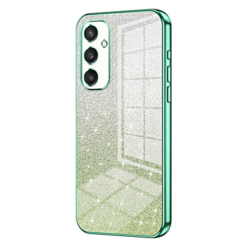 Vágott zselés csillogó tok Samsung Galaxy S25 készülékhez - zöld