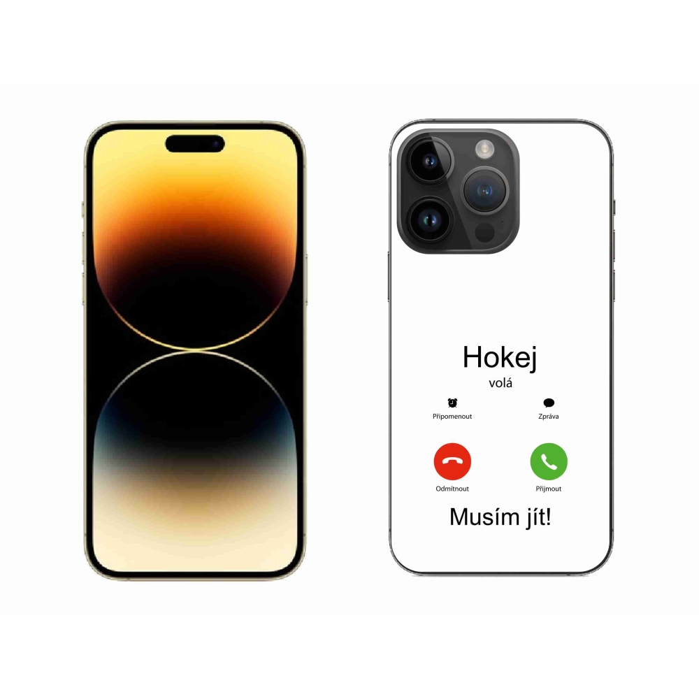 Zselés borítás mmCase iPhone 14 Pro Max 6.7 - hoki hívások fehér háttérrel