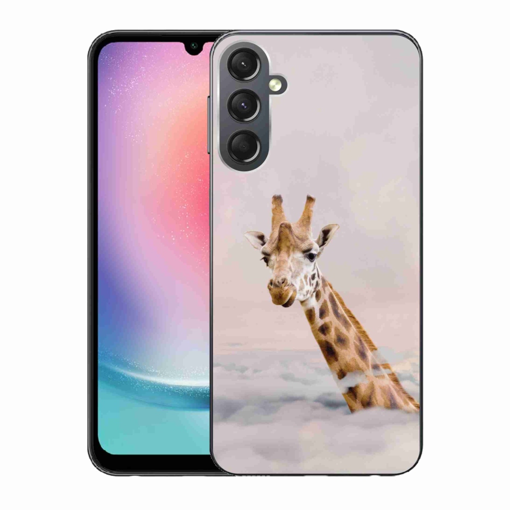 Zselés borítás mmCase Samsung Galaxy A24 készülékhez - zsiráf a felhőkben