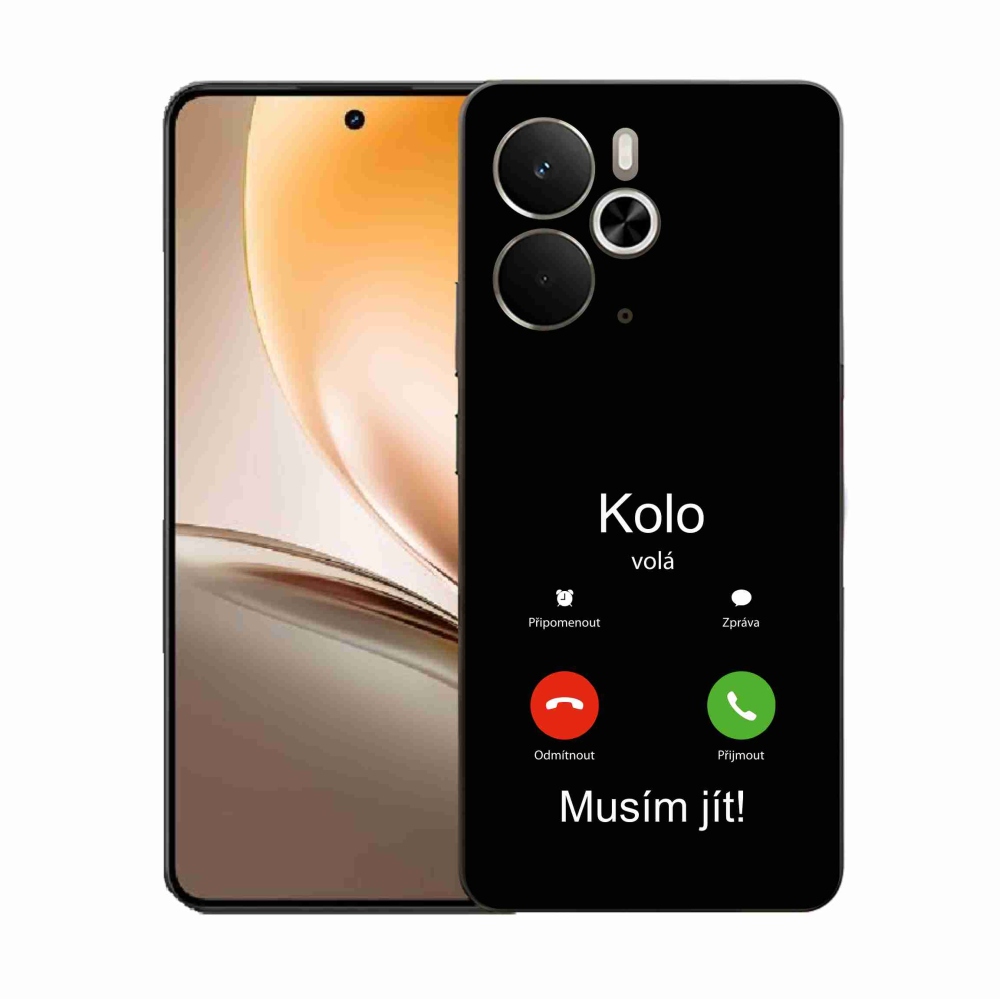 Gél borítás mmCase a Realme 14 5G-n - kerek hívások fekete háttérrel