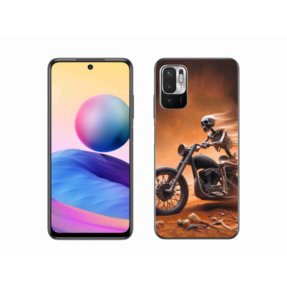 Gél borítás mmCase a Xiaomi Poco M3 Pro/5G számára - csontváz a motorkerékpáron
