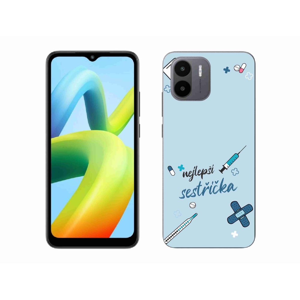 Gél borító mmCase a Xiaomi Redmi A1-en - a legjobb kishúg kék háttérrel