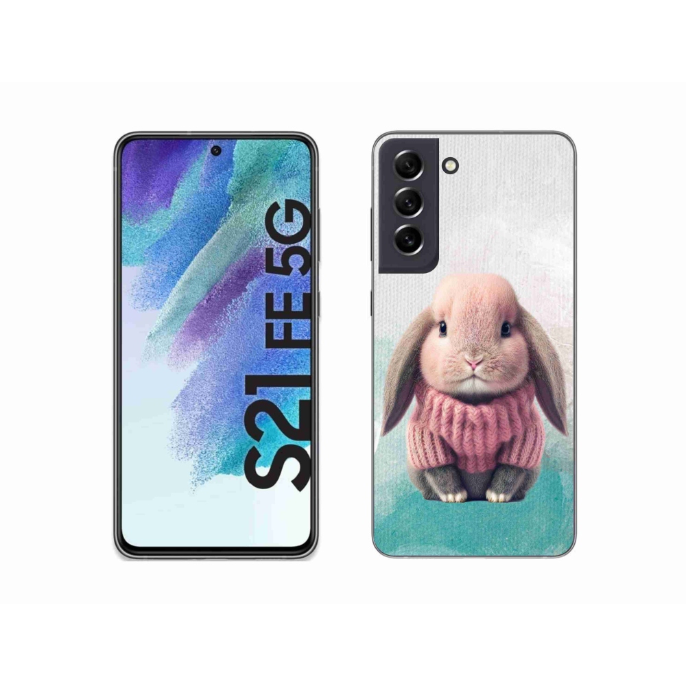 Zselés borítás mmCase Samsung Galaxy S21 FE 5G - nyúl pulóverben